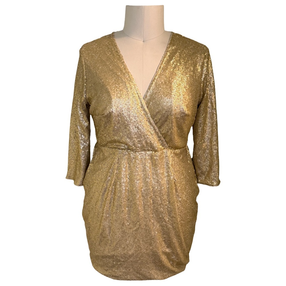 Club L London Gold Sequin Dress
